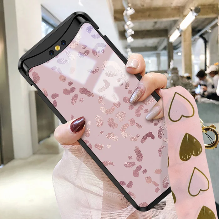 jianfenbaowen OPPO Find X чехол из закаленного стекла с рисунком единорога скользящий чехол OPPO Find X Case 6,42 ''Чехлы Роскошный розовый любовь бампер FindX Fundas - Цвет: jianfenbaowen