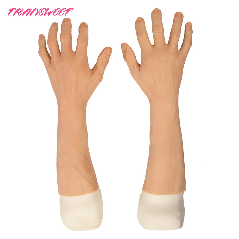 

High Quality Male Silicone Gloves Prosthesis Hands Sleeve Highly Simulated Skin Artificial Arm Cover Scars Fake Hand