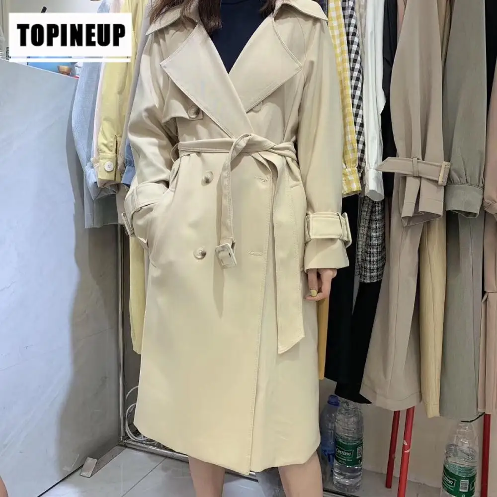 

high quality soft autumn trench coat women fall 2019 double breasted warm plus size fashion long coat