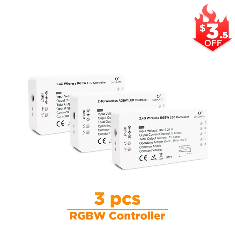 GLEDOPTO zigbee умный дом автоматизация Многофункциональный изменение цвета rgb контроллер умная домашняя система rgbw zigbee3.0 контроллер - Цвет: 3Pcs RGBW Controller
