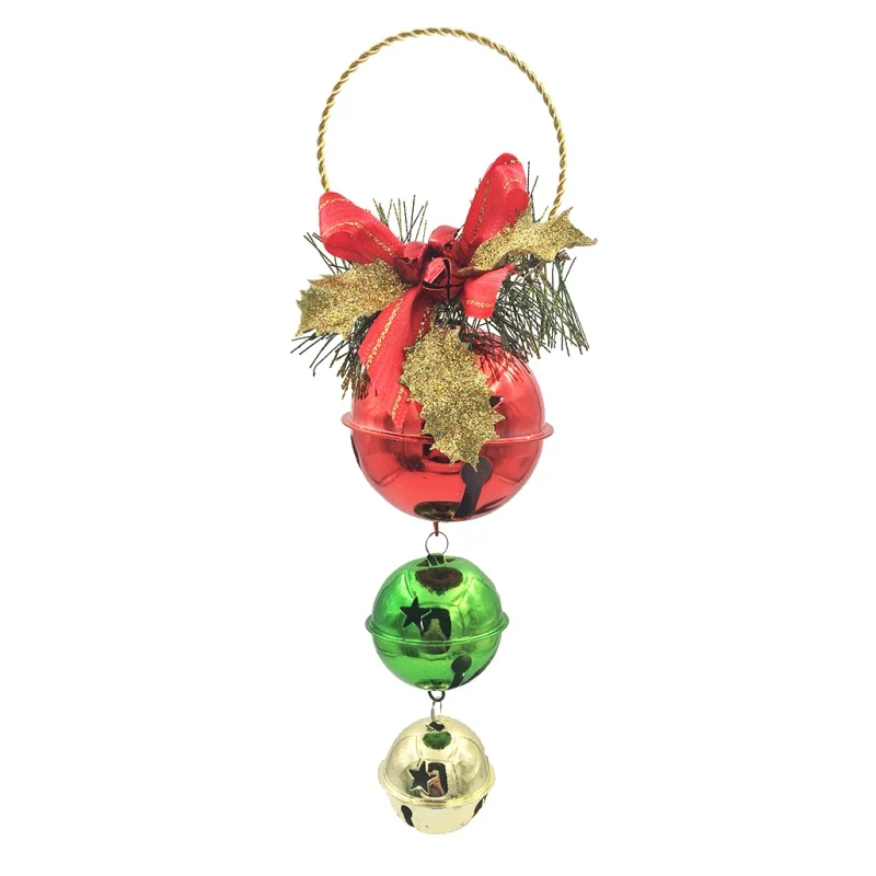 Christmas Hanging Ornaments Christmas Trees Hanging Ornament Jingle Bell Party New Year Christmas Decorations for Home - Цвет: Red green and gold