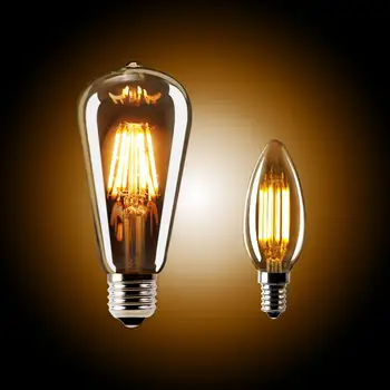 

LED Bulb E27 E12 Filament Edison Lamp AC 110V Vintage C35 Candle Light Dimmable ST64 Globe Ampoule Indoor Lighting COB Home Dec