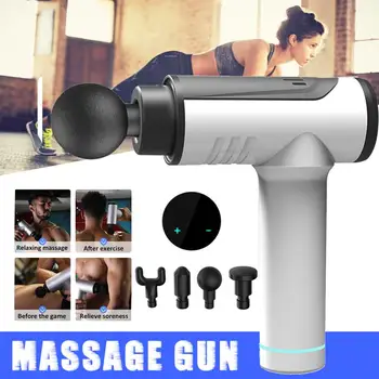 

Muscle Massage Gun Sport Therapy Massager Body Relaxation Pain Relief Silmming Vibration Massage Fitness Equipment 4 Heads