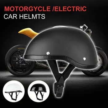 

OLOMM Adult Motorcycle Half Face Vintage Helmet Hat Cap Men/Women Skull Cap Motorcycle Helmet Vintage Half Face Helmet