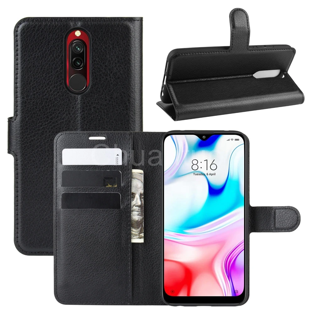 Fashion Wallet PU Leather Case Cover For Xiaomi Redmi 8 Flip Protective Phone Back Shell With Card Holders | Мобильные телефоны и