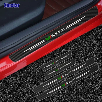 

4pcs Carbon fiber car door Sticker for Skoda Superb
