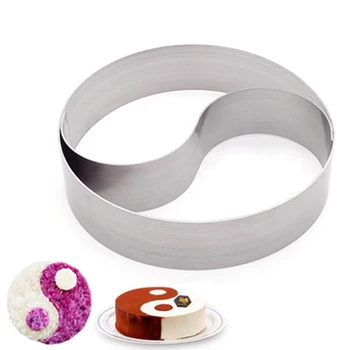 

1/4Pcs Stainless Steel Round Tai Chi Cold Dishes Mould Creative Kitchen Hotel DIY Dish Tools Salad Rice Shaping Mold