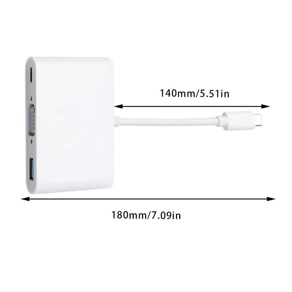 Изысканный дизайн практичный компактный портативный для Apple Usb-c Vga многопортовый адаптер подключения Usb 3,1 Gen 1 Usb-cvga