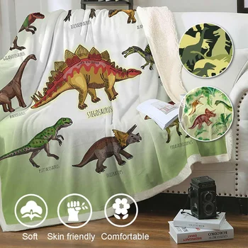 

3D Dinosaur Blanket Bedding Sheet Sofa Cover Throw Nap Blanket As Mat Travel Picnic Home For Adults Kids Bedding Supplies