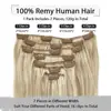 Remy Hair Clip In Human Hair Extensions Natural Black to Light Brown Honey Blonde Ombre Straight Hair Extensions 20 Inch 120g ► Photo 3/6