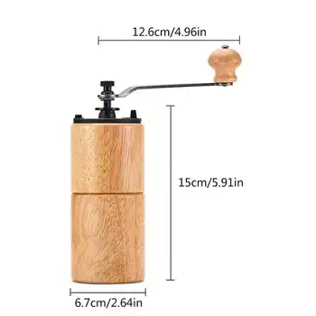 

Wood Cast Iron Grinder HARIO Style Manual Coffee Grinder Manual Coffee Ceramic Cast Iron 40g Mini Stand-alone Coffee Grinder