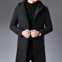 Зимний пуховик для мужчин с толстой курткой и капюшоном, модный белый пуховик для отдыха и тепла