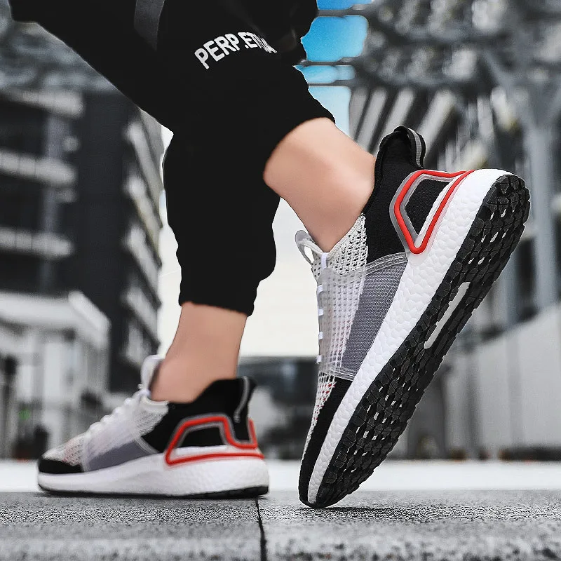 

2019 Mesh Breathable MEN'S Casual Shoes Athletic Shoes Shoppe Synchronous AD Celebrity Style Large Size Cross Border Hot Selling