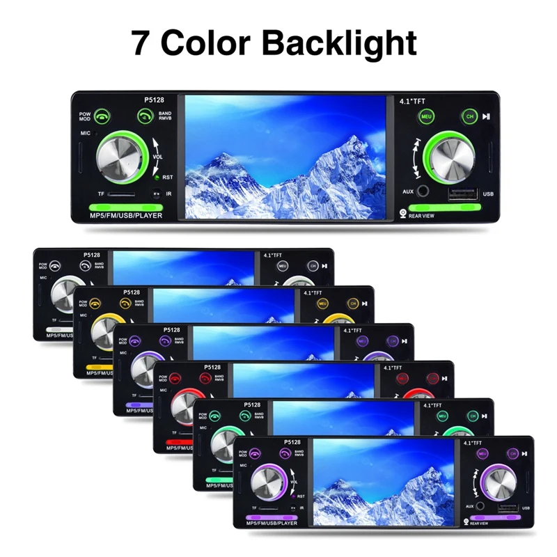 Новинка 4,1 дюймов, автомагнитола Tft Lcd 1080P с подсветкой, цветной Iso порт, Bluetooth, Mp5 плеер, поддержка Am/Fm/Rds, камера заднего вида