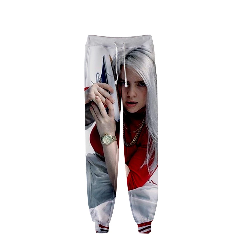 Billie EIlish осенние женские трендовые беговые хип-хоп спортивные штаны с 3D принтом Billie EIlish женские/мужские повседневные штаны модные брюки