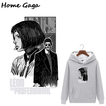 

20pcs/lot Homegaga Movie Leon Heat press stickers iron on patches Handmade Patches on Clothes Backpack thermal transfer D1762