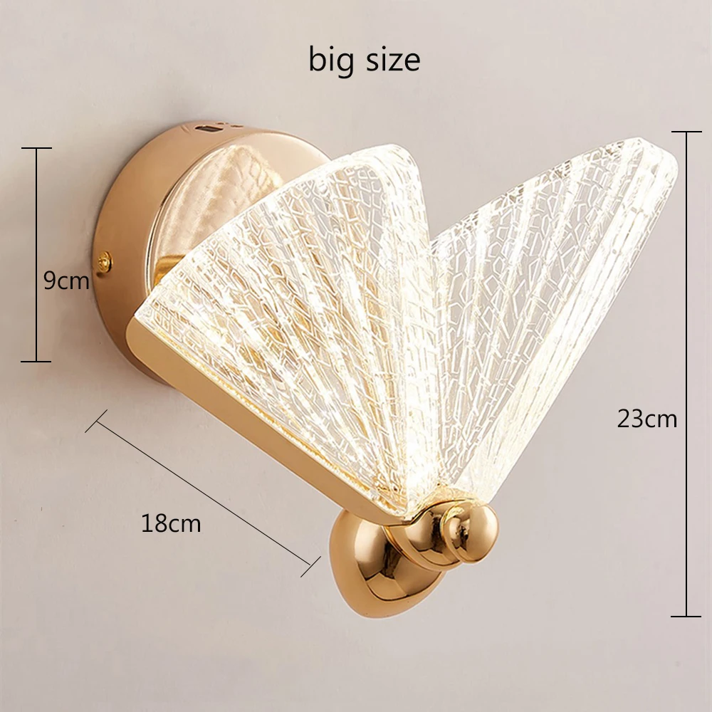 LED Wall Lamp Modern Creative Nordic Butterfly Wall Light Bedroom Living Room Bedside Staircase Corridor Aisle Lighting sconce light fixture Wall Lamps