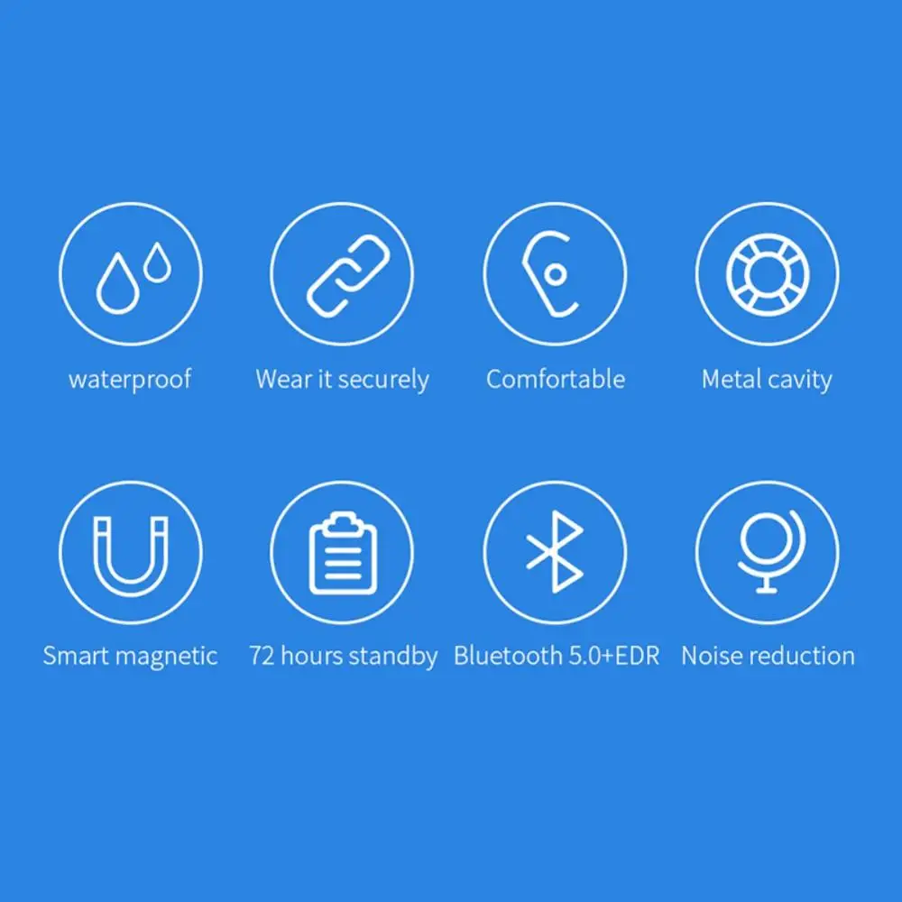 Bluetooth 5,0 Наушники Спортивные Беспроводные магнитные Bluetooth гарнитура громкой связи Наушники с микрофоном в ухо для huawei Xiaomi samsung
