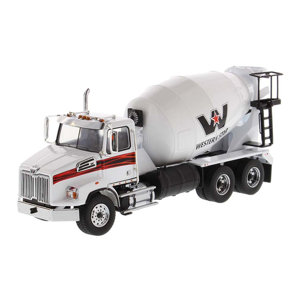1/50 масштабная модель грузовика литая под давлением Western Star 4700 SF Бетономешалка в белом цвете с белым барабаном