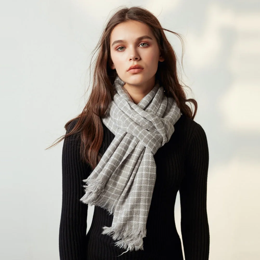 [AETRENDS] Women Scarf Classic Plaid Scarf Warm Wrap Shawl for Fall Winter Scarves K-0021