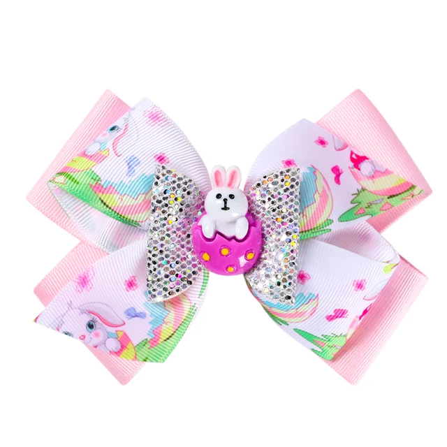 ncmama Easter Day Hair Clips For Girls Kids Glitter Stack Radish Hairclip Rabbit Hair Bows Hairpins Hair Accessories 8