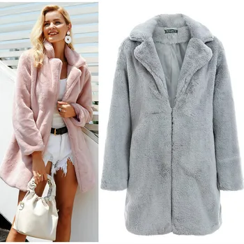 

Shaggy Women Faux Fur Coat Streetwear Autumn Winter Warm Plush Teddy Coat Jacket Female Plus Size Overcoat Party Dropship