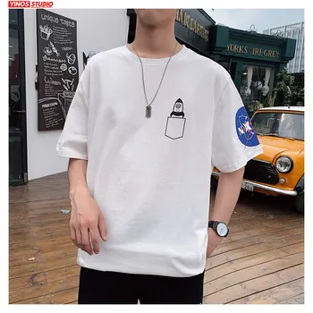 

Dropshipping Fashion Korean Harajuku Causal Tshirts Spring Hip Hop Print Camiseta Men Streetwear Oversize Tops 5XL