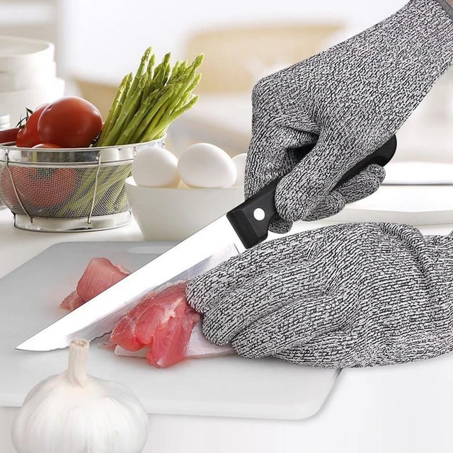 1 Pár Vágásgátló Kesztyű Biztonsági Vágás Igazolás Stab Ellenálló Rozsdamentes Acél Huzalháló Konyha Hentes Vágásálló Biztonság - Image 5