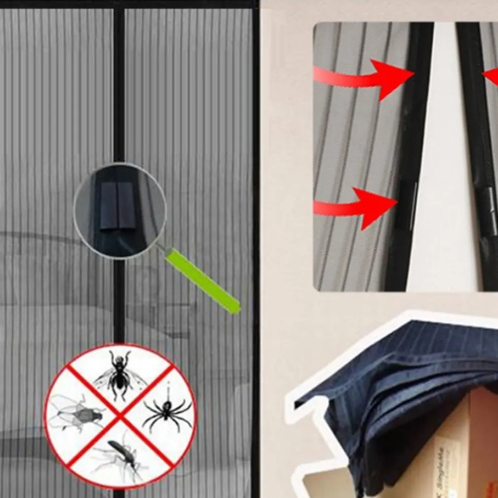 

Hot New Fiberglass Magnetic Curtains Door Screen Tulle owl Anti Mosquito Curtain Hands-free Mosquito Net Curtain Kitchen Door Sc