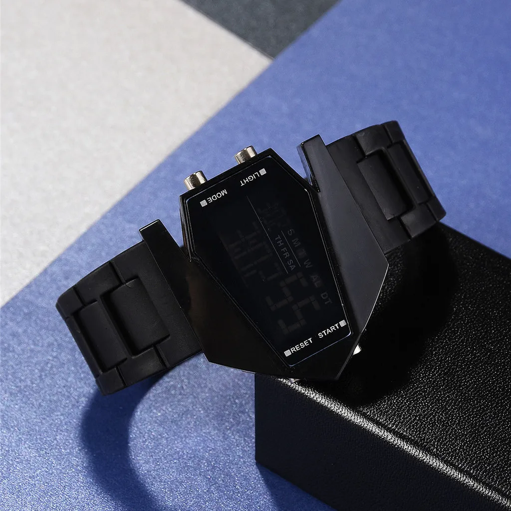 Мужские часы Airplane Aivator Pilot Led Flash светильник с будильником мужские спортивные наручные часы черные relogio masculino дропшиппинг#81339