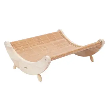 

1PC Sturdy Solid Wood Creative Durable Breathable Cat Rocking Chair Cat Sleeping Bed Kitten Cooling Bed Swing Hammock