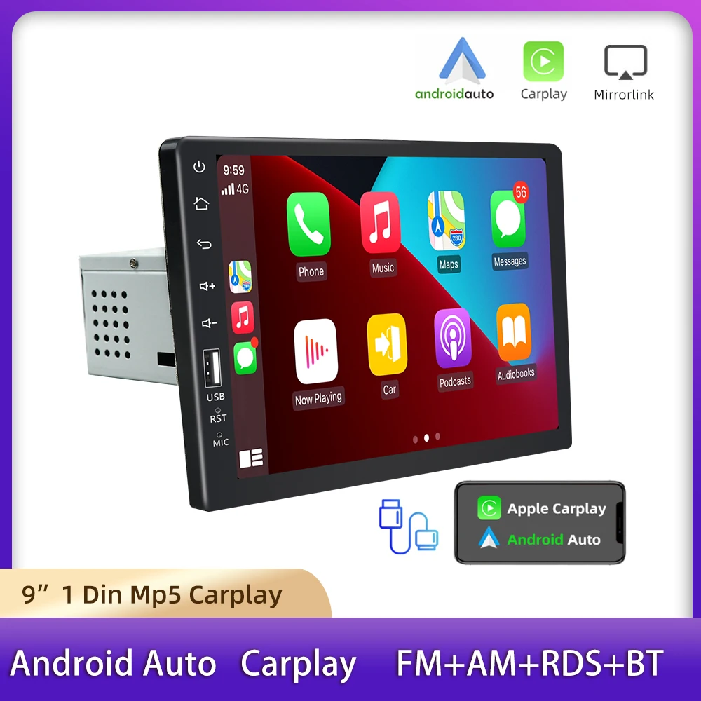 Мультимедийная магнитола JMANCE CarPlay мультимедийный плеер на Android с 9 &quotэкраном GPS