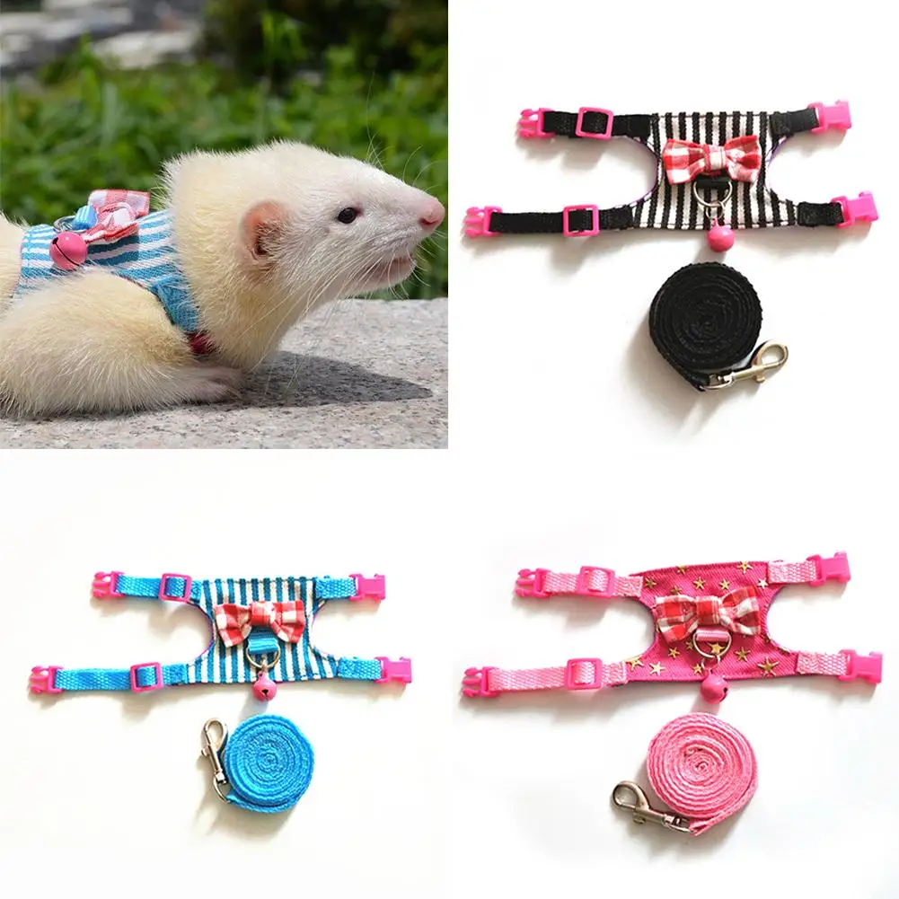 Correa de tracción pequeña para mascotas, cuerda de tracción para conejos al aire libre, hámster, ratón, Chinchilla, Hurón, ardilla, ropa para vestirse de cerdo, correa para mascotas