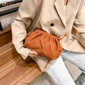 

Fashion Lady Totes Shoulder Messenger Bag Cloud Pleated Handbag PU Leather Totes Youth Ladies Simple Versatile Bag