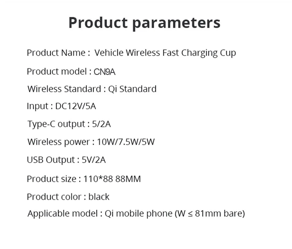 696 X9A/CN9A автомобильное беспроводное зарядное устройство с USB выходом 10 Вт технология быстрой зарядки iPhoneXS/XR/XS Max для Airpods 2th