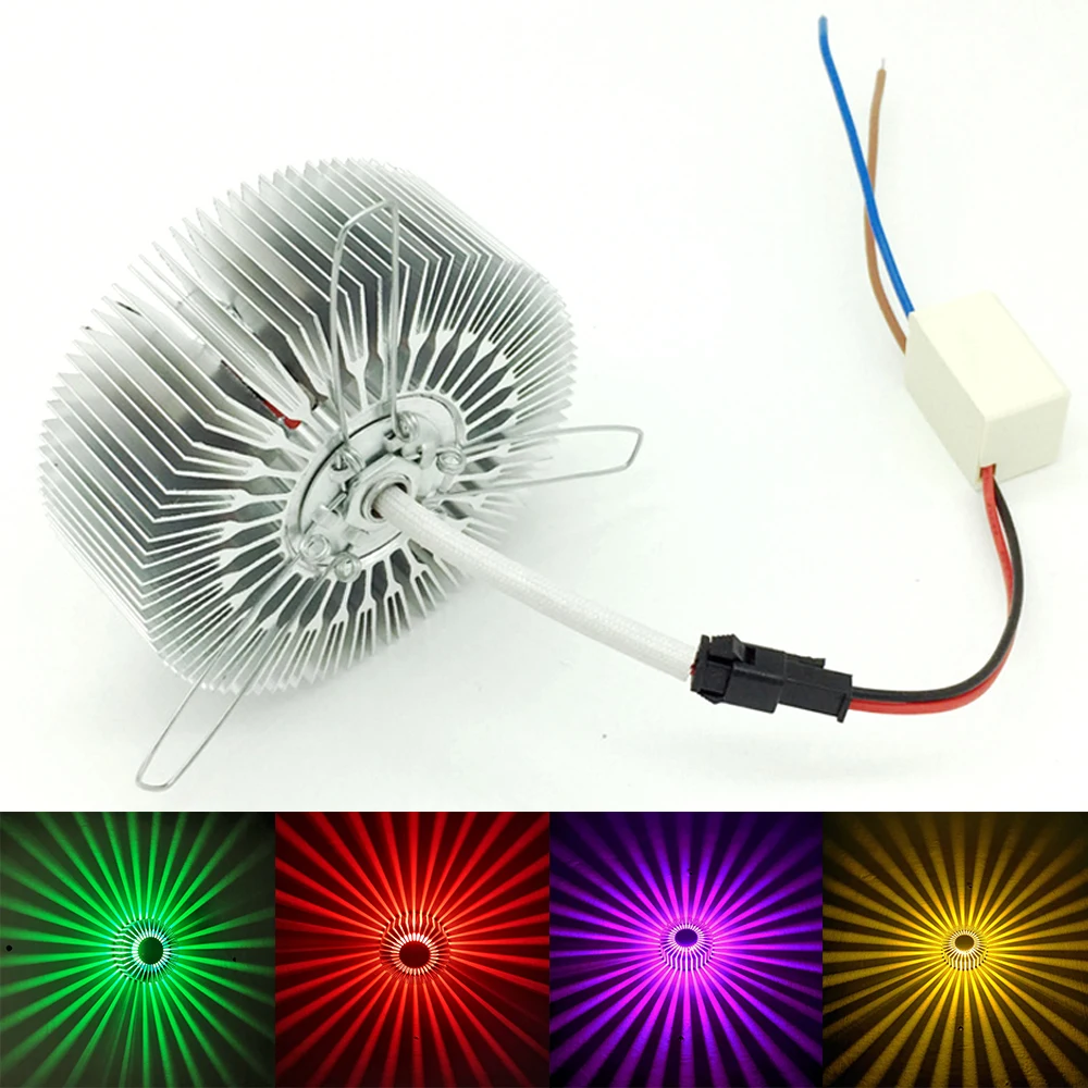 Sunflower RGB Effect Light 1W 3W LED Wall Sconce Lamp AC100-265V Remote Control Colorful Yellow/Blue/Red Indoor Lighting