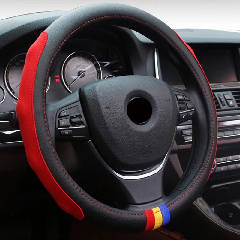 Чехол на руль из микрофибры для BMW X1 X3 X5 X6 E21 E30 E36 E46 E90 E91 E92 E93 F30 3 Series|Чехлы руль| |
