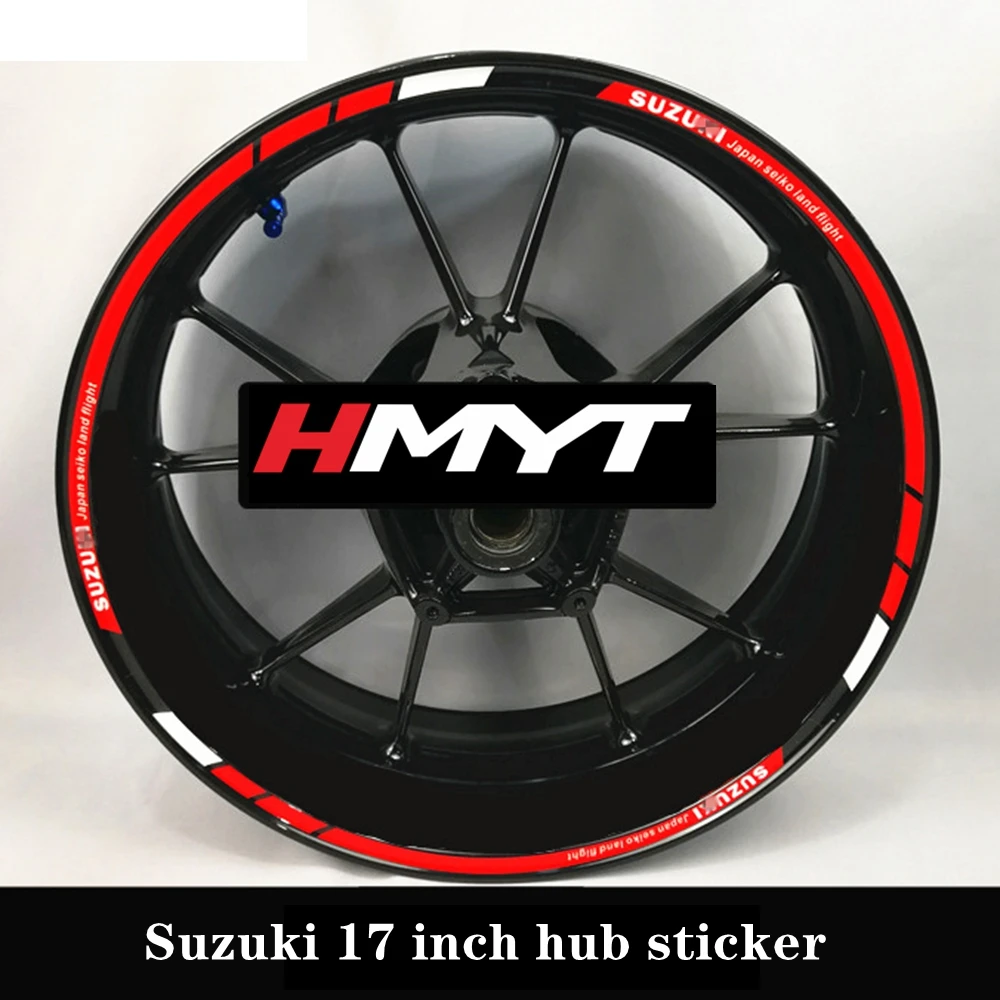 Подходит для мотоцикла Suzuki 17 дюймов наклейка на ступицу колеса Водонепроницаемый Светоотражающие колеса gsx250r GSX R600 GSX R750 GSX r1000 dl1000