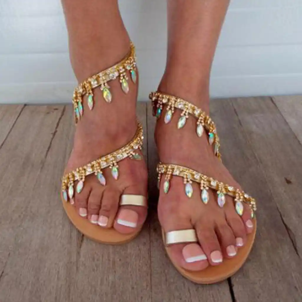 crystal gladiator sandals