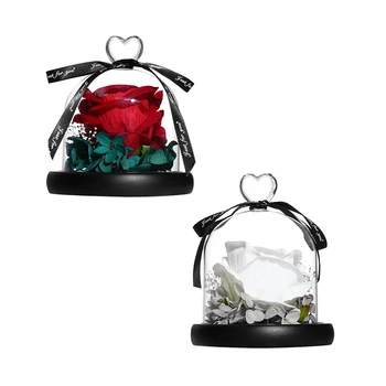 

Valentines Day Gift Exclusive Rose in Glass e Eternal Real Rose Wedding Party Mother's Day Gift Home Decoration