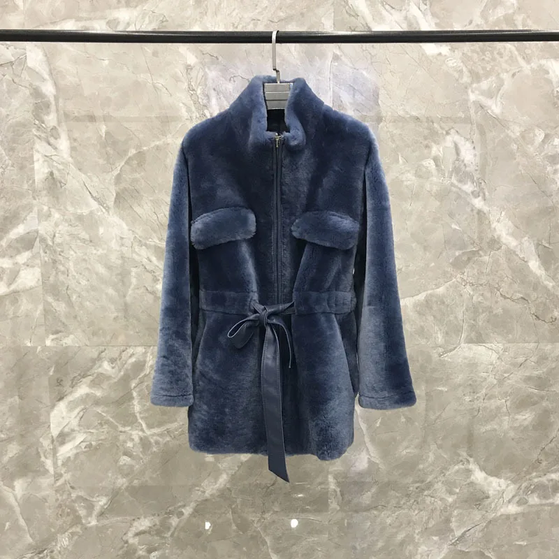 

Real Fur Coat Women Winter Warm Sheep Shearling Jacket Korean Solid Wool Overcoat Black Abrigos Mujer Invierno 2020 YY632