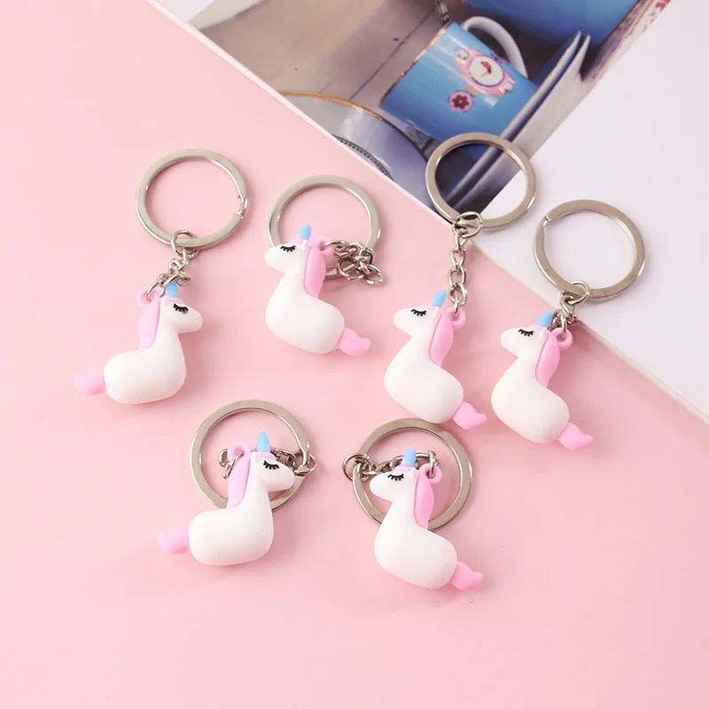 Мультяшная мягкая шелконе Единорог кукла-брелок для ключей девушки милый брелок животное кулон цепь сумочка кулон подарок