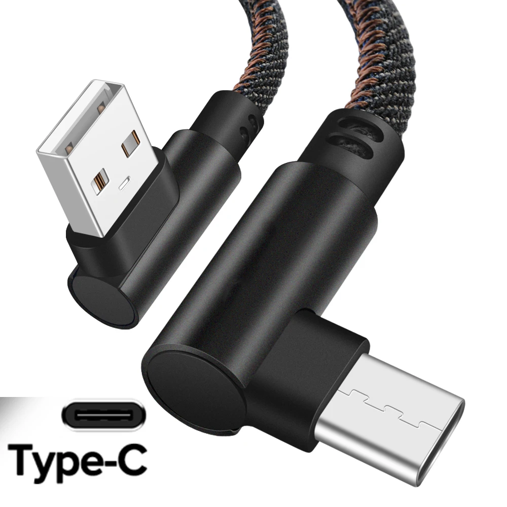 iphone to hdmi cable Olnylo USB Type C 90 Degree Fast Charging usb c cable Type-c data Cord Charger usb-c For Samsung S9 S8 Note 9 8 Huawei P20 Lite best iphone cable Cables