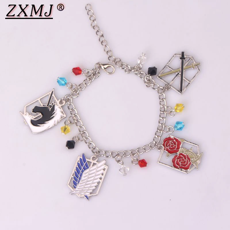 ZXMJ атака на титановые браслеты Горячая Аниме Крылья Свободы мультфильм Shingeki Нет браслеты Kyojin& браслеты для фанатов ювелирные изделия подарок