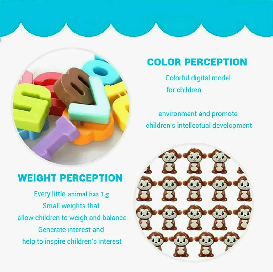 Раннее Обучение баланс Дети Образование цифровое дополнение и вычитание Математика игрушечные весы обезьяна цифровые весы игрушка