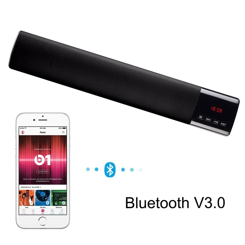 Горячая 3C-Bluetooth Беспроводная 3D Саундбар звук бар кинотеатр HiFi акустическая система сабвуфер синий