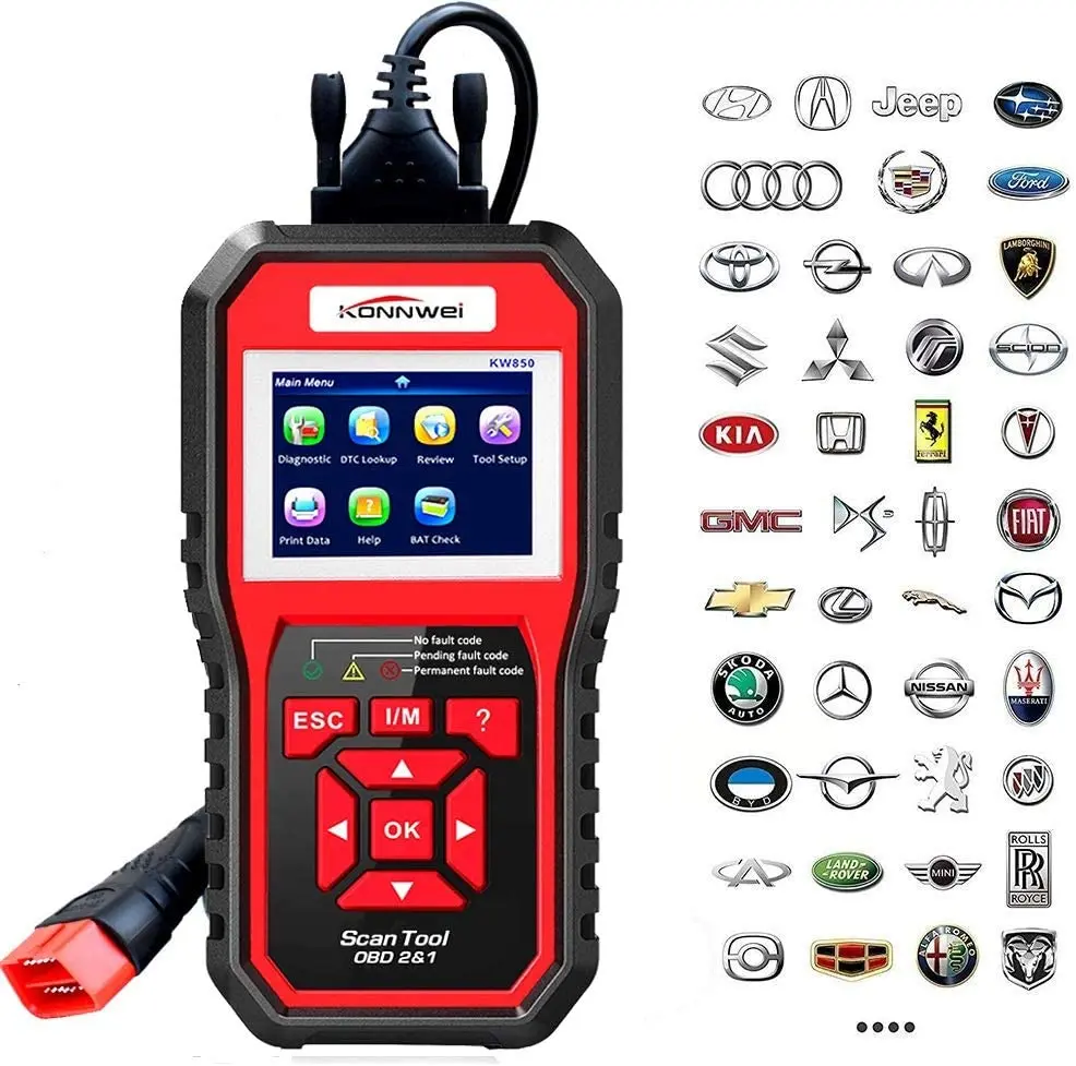 Профессиональный OBD сканер OBD2 для диагностики автомобиля KW850 автомобильный