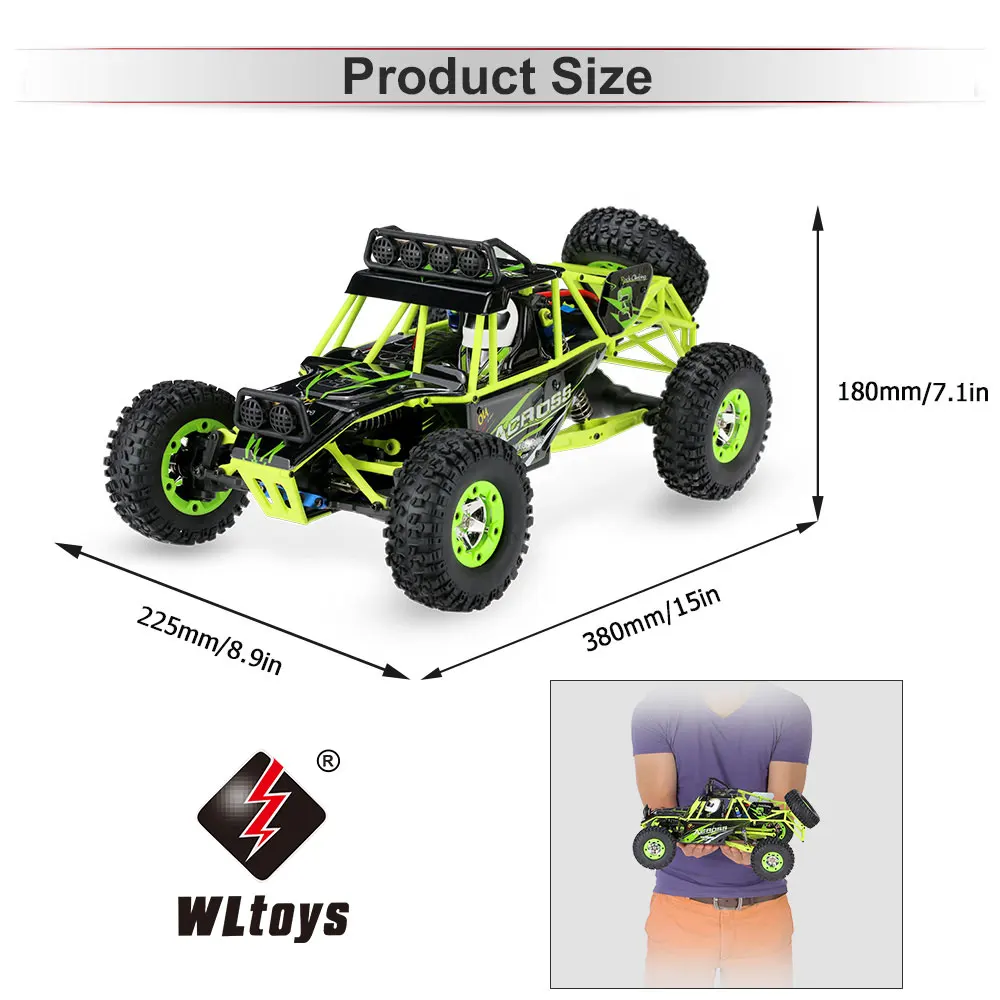 WLtoys 12428 1/12 RC Автомобиль 2,4G 4WD 50 км/ч высокоскоростные автомобили Monster Truck Радиоуправляемый Багги внедорожный Радиоуправляемый автомобиль электрические игрушки