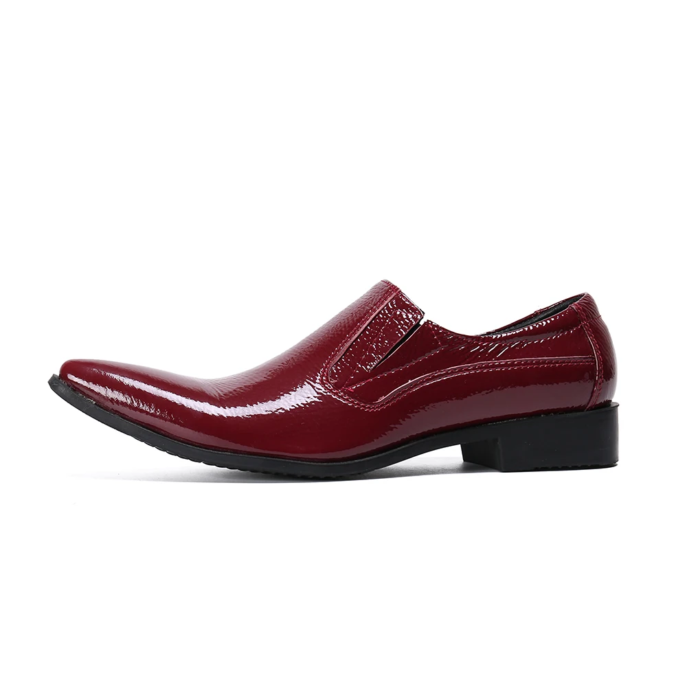 High-quality Classic Solid Men Formal Leather Shoes Pointed Toe Party Men's Shoes Plus Size Office Real Leather Shoes Slip On