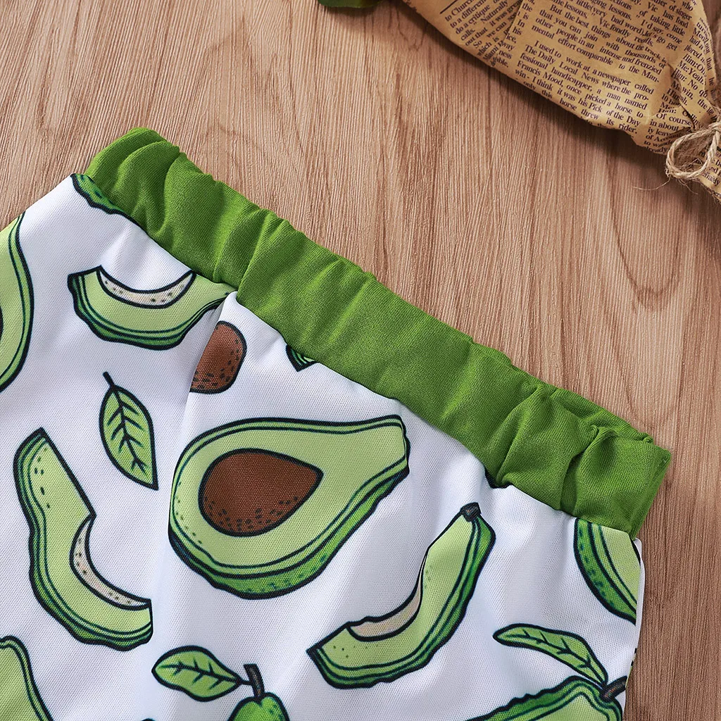 Одежда для маленьких мальчиков и девочек осенне-зимние топы с длинными рукавами и принтом авокадо+ штаны авокадо, новинка года